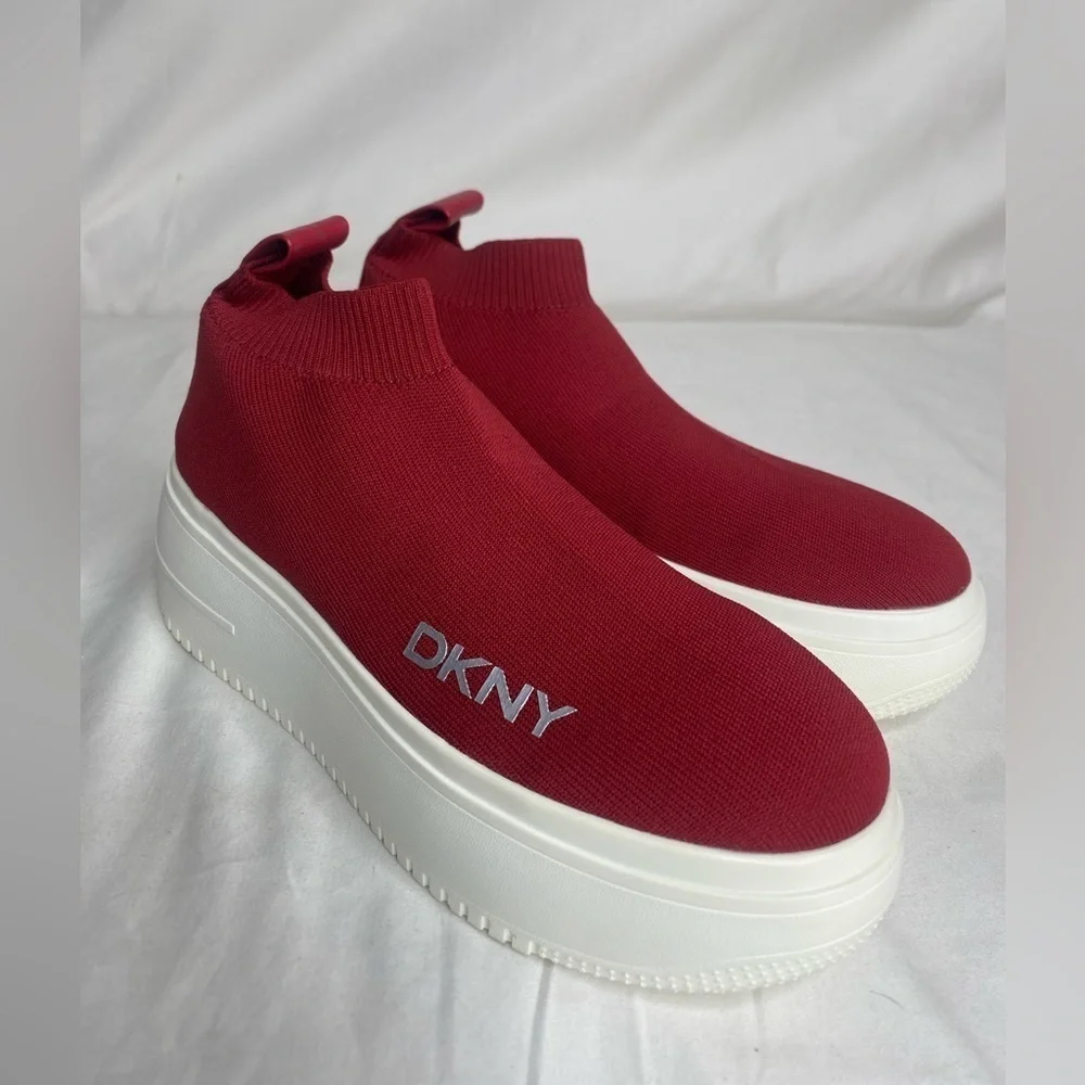 DKNY Mada Slip On Red Sneaker Size 8.5M